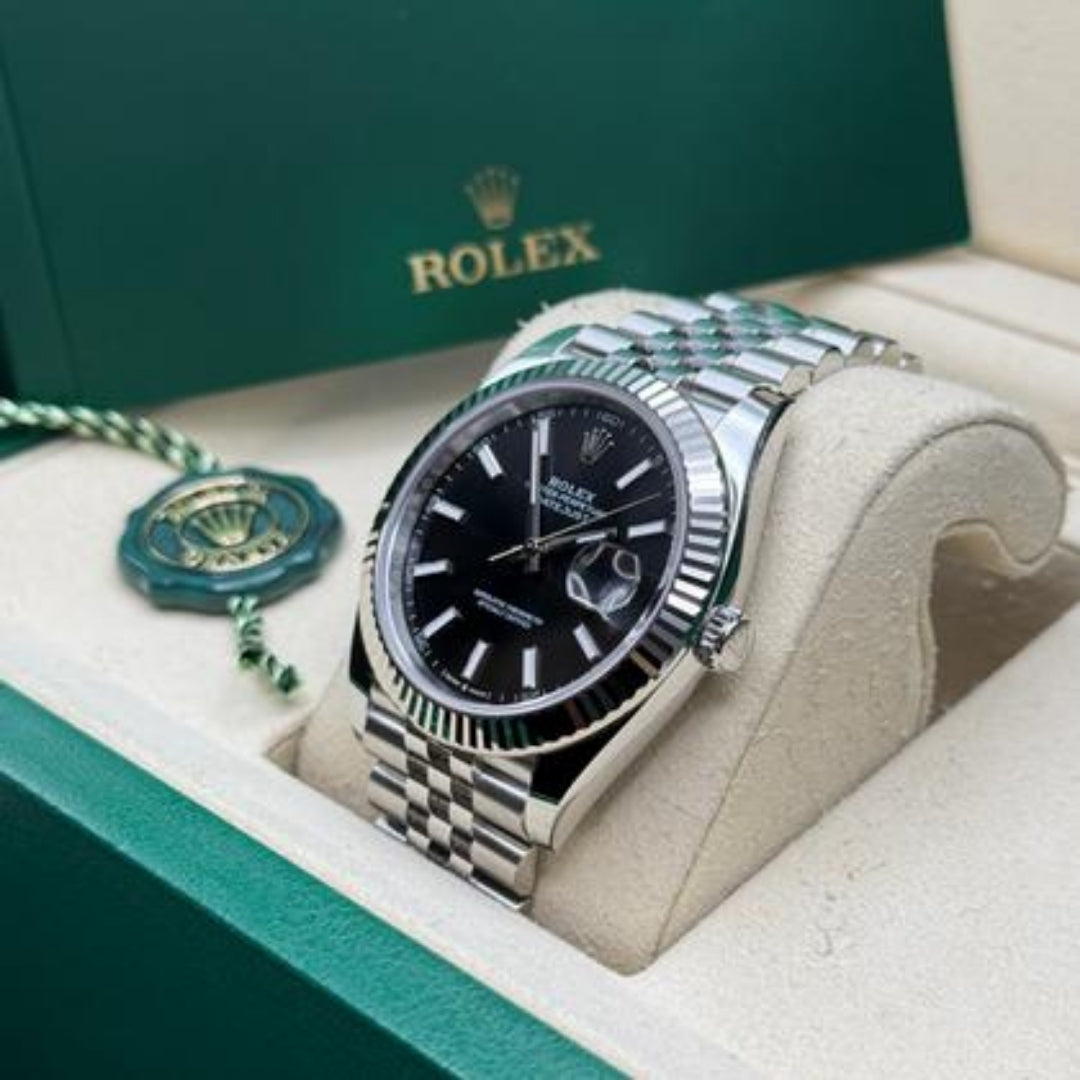 Rolex Datejust 41 Black Dial Jubilee Full Set