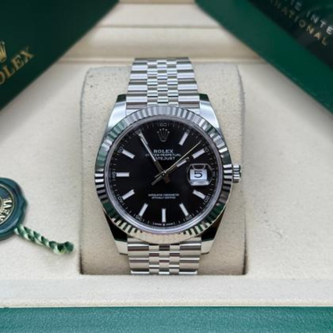 Rolex Datejust 41 Black Dial Jubilee Full Set