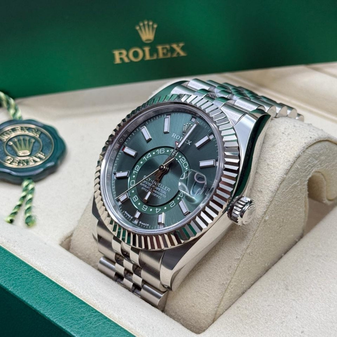 Rolex Sky-Dweller 42 Green Dial Jubilee Full Set