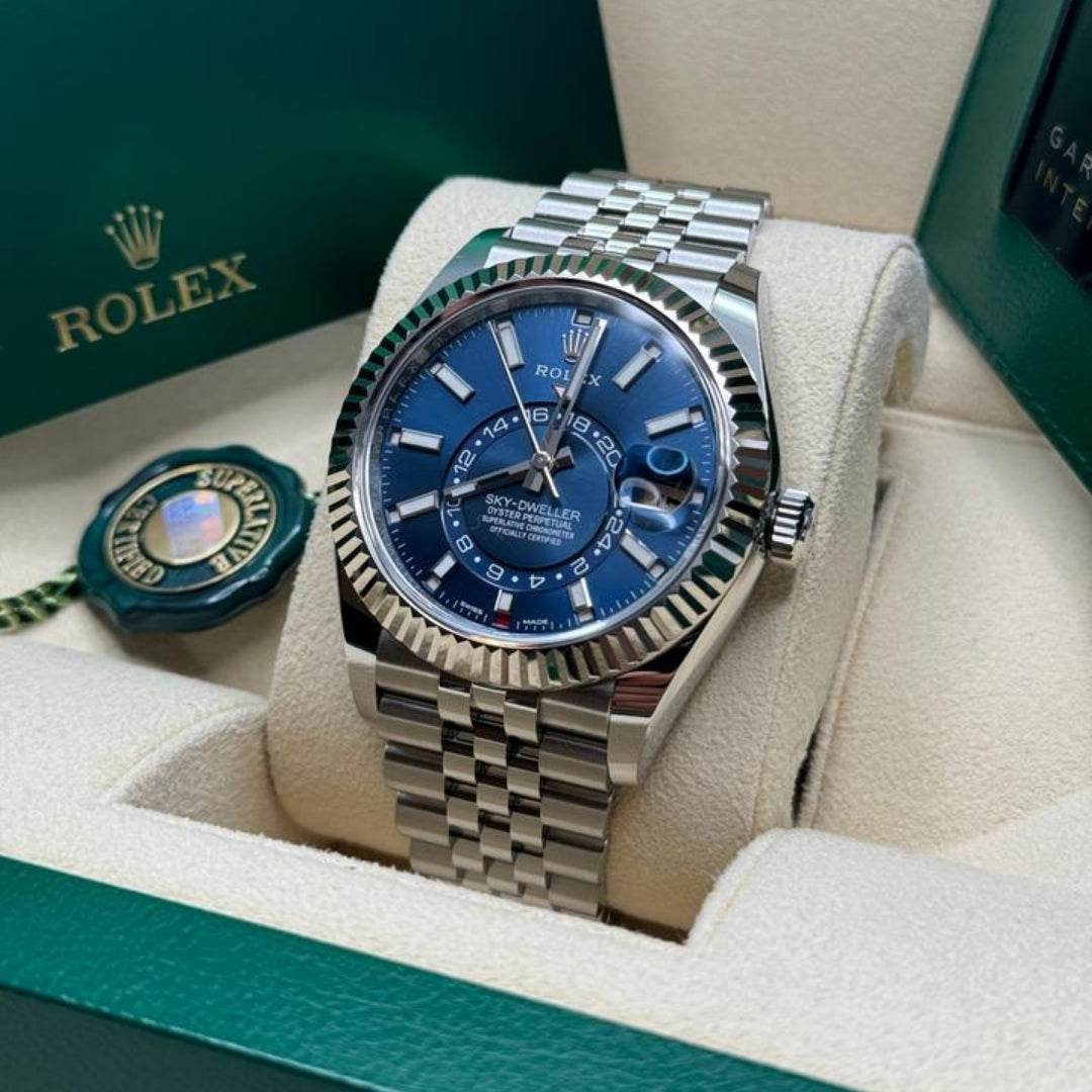 Rolex Sky-Dweller 42 Blue Dial Jubilee Full Set