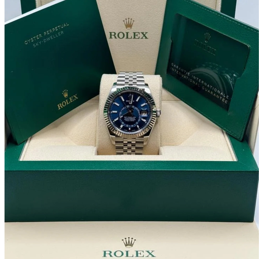 Rolex Sky-Dweller 42 Blue Dial Jubilee Full Set