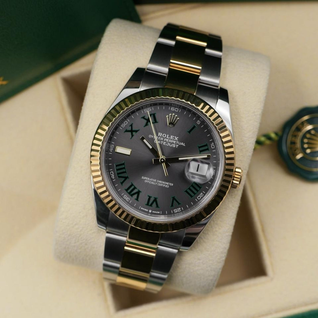 Rolex Datejust 41 Wimbledon Gold Oyster Full Set